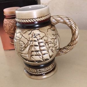 NIB 1982 Avon limited edition ship design beer stein handcrafted in Brazil.